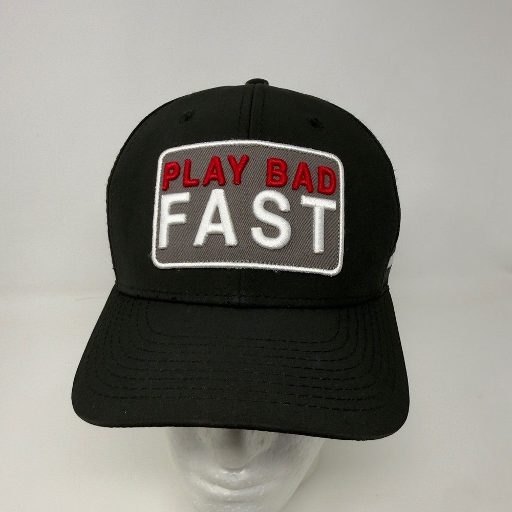 Ghost Golf Play Bad Fast Snapback Hat Mens Black Perforated Performance Cap